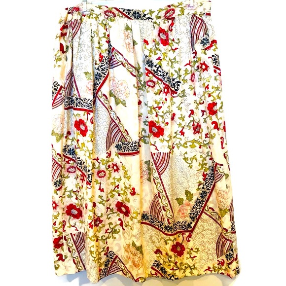 Anne Crimmins for UMI Collections Floral Silk Skirt Size 12 - Picture 6 of 6